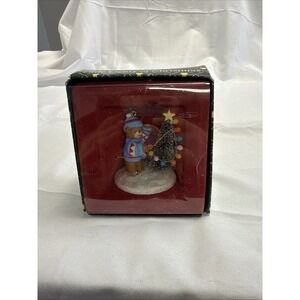 Vtg 1986 Enesco Lucy & Me Teddy Bear Little Lights of Christmas Tree Ornament